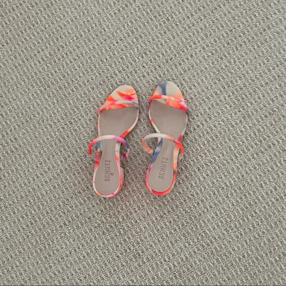 SCHUTZ MULTICOLORED TIE DYE SANDALS - Picture 2 of 9